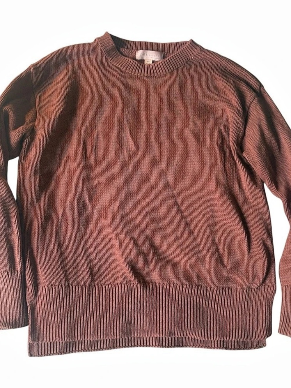 Philosophy Cotton Crewneck Sweater Brown Medium